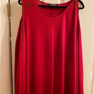 EUC - Size 1X A-Line Cold Shoulder blouse in Red